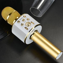 Заредете изображение във визуализатора на галерията – Hoco multimedia karaoke microphone cool sound ktv bk3 gold - TopMag
