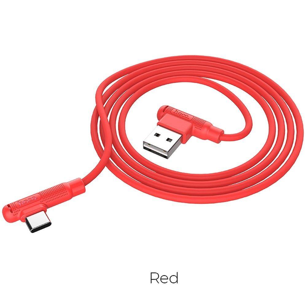 Hoco pleasure silicone charging data кабел for type c x46 92 degree 1 meter red - TopMag