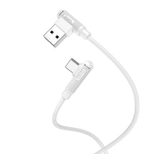 Заредете изображение във визуализатора на галерията – Hoco pleasure silicone charging data кабел for type c x46 92 degree 1 meter white - TopMag
