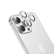 Заредете изображение във визуализатора на галерията – Hoco протектор за камера за iphone 13 pro / 13 pro max eagle eye metal silver (v12) - TopMag

