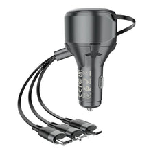 Заредете изображение във визуализатора на галерията – Hoco selcted tributo single-port car charger with 3-in-1 cable s27 4,8a grey - TopMag
