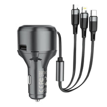 Заредете изображение във визуализатора на галерията – Hoco selcted tributo single-port car charger with 3-in-1 cable s27 4,8a grey - TopMag
