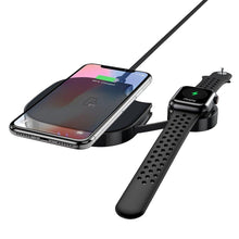 Заредете изображение във визуализатора на галерията – Hoco selected fast wireless charger 10w rich power 2in1 s5 black - TopMag
