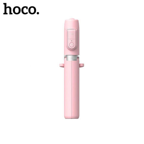 Hoco селфи стик с безжично дистанционно управление + трипод k11 розов - TopMag