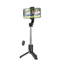 Заредете изображение във визуализатора на галерията – Hoco selfie stick с tripod и безжичен контрол e k17 black - TopMag
