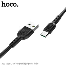 Заредете изображение във визуализатора на галерията – Hoco surge fast charge 5a type c x33 black - TopMag
