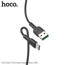 Заредете изображение във визуализатора на галерията – Hoco surge fast charge 5a type c x33 black - TopMag

