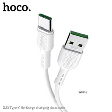 Заредете изображение във визуализатора на галерията – Hoco surge fast charge 5a type c x33 white - TopMag
