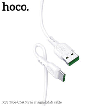 Заредете изображение във визуализатора на галерията – Hoco surge fast charge 5a type c x33 white - TopMag
