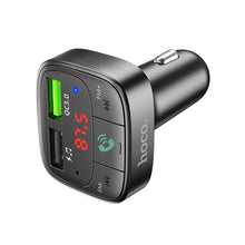 Заредете изображение във визуализатора на галерията – Hoco transmitter fm bluetooth 2xusb qc3.0 18w promise e59 черен - TopMag

