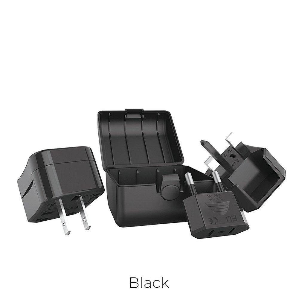 Hoco travel charger universal convertel (eu/us/uk/au) ac1 black - TopMag