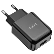 Заредете изображение във визуализатора на галерията – Hoco travel charger usb + cable micro 2a n2 vigour black - TopMag
