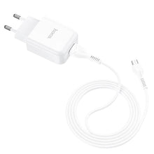 Заредете изображение във визуализатора на галерията – Hoco travel charger usb + cable micro 2a n2 vigour white - TopMag
