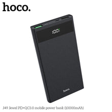 Заредете изображение във визуализатора на галерията – Hoco външна батерия / power bank 10 000mah + qc3.0 с lcd j49 черен - TopMag
