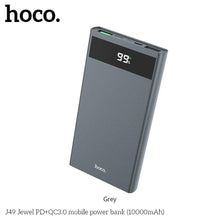 Заредете изображение във визуализатора на галерията – Hoco външна батерия / power bank 10 000mah + qc3.0 с lcd j49 сив - TopMag

