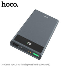 Заредете изображение във визуализатора на галерията – Hoco външна батерия / power bank 10 000mah + qc3.0 с lcd j49 сив - TopMag
