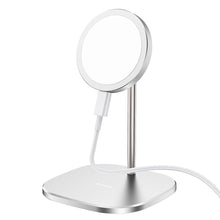 Заредете изображение във визуализатора на галерията – Hoco wireless charger for magsafe iphone megnetic fast charge 15w cw32 silver - TopMag
