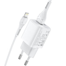 Заредете изображение във визуализатора на галерията – Hoco зарядно 2xusb + кабел lightning 8-pin 2,4a n8 briar white - TopMag
