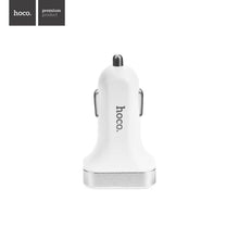 Заредете изображение във визуализатора на галерията – Hoco зарядно за кола 2 x usb 3,1a lcd z3 white - TopMag
