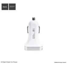 Заредете изображение във визуализатора на галерията – Hoco зарядно за кола 2 x usb 3,1a lcd z3 white - TopMag
