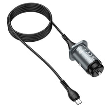 Заредете изображение във визуализатора на галерията – Hoco зарядно за кола  2xusb + кабел micro wise road nz4,8a 24w сиво - TopMag
