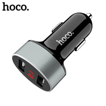 Заредете изображение във визуализатора на галерията – Hoco зарядно за кола double usb with lcd 2,1a z26 black - TopMag

