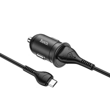Заредете изображение във визуализатора на галерията – Hoco  зарядно за кола  usb qc3.0 18w + micro cable mighty z43 black - TopMag
