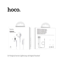 Заредете изображение във визуализатора на галерията – Слушалки Hoco L9 за iPhone ( Lightning кабел ) бял - TopMag
