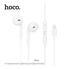 Заредете изображение във визуализатора на галерията – Слушалки Hoco L9 за iPhone ( Lightning кабел ) бял - TopMag

