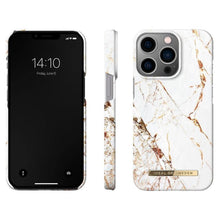 Заредете изображение във визуализатора на галерията – Ideal of sweden fashion гръб за iphone 13 pro carrara gold - TopMag
