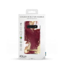 Заредете изображение във визуализатора на галерията – Ideal of sweden for samsung s10 golden burgundy marble - TopMag

