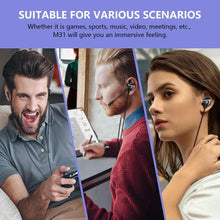 Заредете изображение във визуализатора на галерията – In-ear gaming headphones 3d stereo sound with removable microphone wintory m31 black - TopMag
