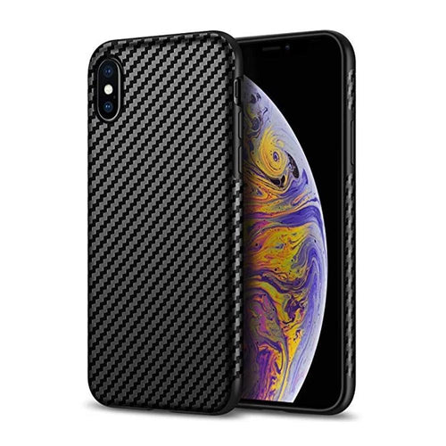 Jelly Carbon Гръб мат за iPhone XS MAX черен - TopMag