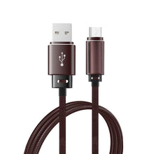 Заредете изображение във визуализатора на галерията – кабел usb - type c 3.0 leather c183 dark brown 1 meter - TopMag

