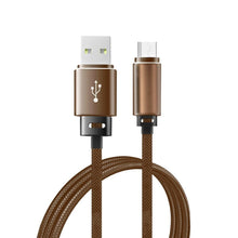Заредете изображение във визуализатора на галерията – кабел usb - type c 3.0 leather c183 light brown 1 meter - TopMag
