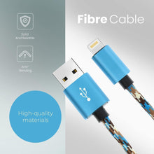 Заредете изображение във визуализатора на галерията – кабел usb for iPhone lightning 8-pin nylon c246 blue 1 meter - TopMag
