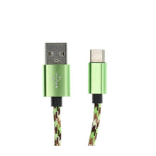 Заредете изображение във визуализатора на галерията – кабел usb - type c 2.0 nylon c248 green 1 meter - TopMag

