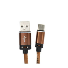 Заредете изображение във визуализатора на галерията – кабел usb - type c 3.0 leather c183 light brown 1 meter - TopMag

