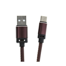 Заредете изображение във визуализатора на галерията – кабел usb - type c 3.0 leather c183 dark brown 1 meter - TopMag
