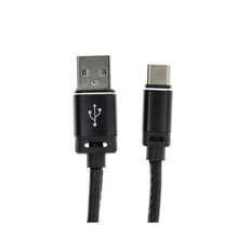 Заредете изображение във визуализатора на галерията – кабел usb - type c 3.0 leather c183 black 1 meter - TopMag
