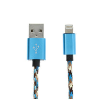 Заредете изображение във визуализатора на галерията – кабел usb for iPhone lightning 8-pin nylon c246 blue 1 meter - TopMag
