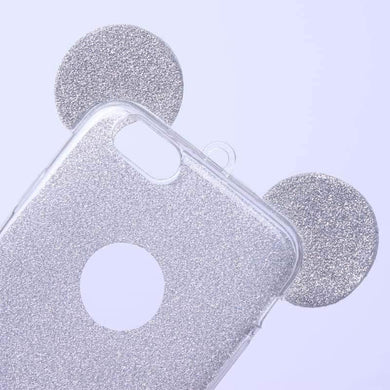 Силиконов гръб с уши за iPhone 6 / 6s сребърен - TopMag