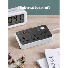 Заредете изображение във визуализатора на галерията – Ldnio power socket sc3412 with 3x usb a q.c 3.0, 1x usb c pd, 3a, 3x250v 10a 2500w sockets - TopMag
