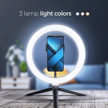 Заредете изображение във визуализатора на галерията – Led ring lamp 10inch with holder for mobile - TopMag
