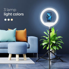Заредете изображение във визуализатора на галерията – Led ring lamp 12inch with holder for mobile - само за 51.6 лв
