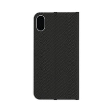 Заредете изображение във визуализатора на галерията – Luna carbon калъф тип книга - iPhone x / xs  черен - само за 12.99 лв
