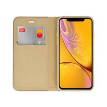 Заредете изображение във визуализатора на галерията – Luna Gold калъф тип книга за iPhone xr (6,1&quot;) златен - TopMag

