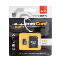 Memory card imro microsd 4gb with adapter / class 10 uhs