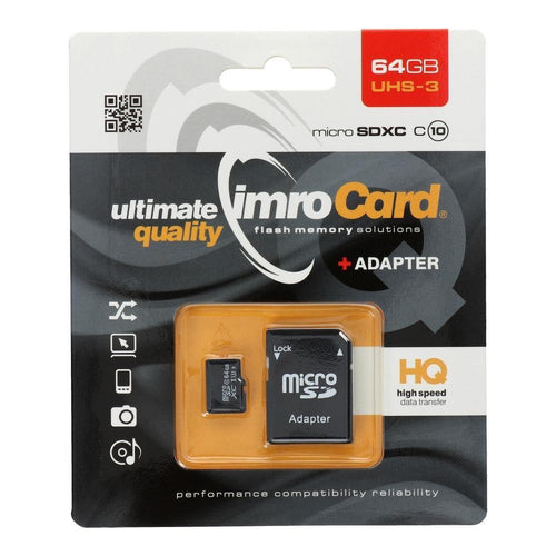 Memory card imro microsd 64gb with adapter / class 10 uhs 3 - TopMag