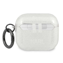 Заредете изображение във визуализатора на галерията – Original case karl lagerfeld kla3uchgs for apple airpods 3 / silver + glitter - TopMag
